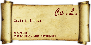 Csiri Liza névjegykártya